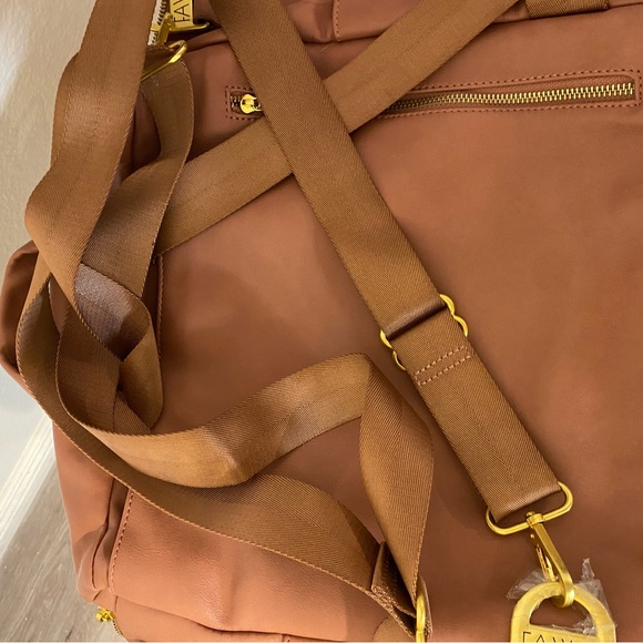 Fawn Design Diaper Bag Pink Faux Leather Gold Hardware Dusty‎ Rose - Picture 6 of 9